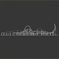 White Roller Coaster Model With Intricate Track Design And Support Structures 3d model