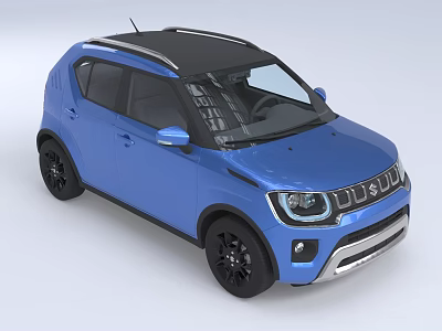 Suzuki Blue Compact SUV Car With Black Roof Black Wheels And Sporty Grille Design 3d model