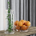 Modern Drinks Fruit Ornaments Fruit Tray Drinking Orange Glass 3d model