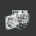 Gray Mechanical Component 3D Model With Complex Structure And Gear Details