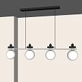 Middle Spherical Restaurant Chandelier 3d model