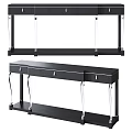 Elegant Modern Dining Table With Black Wood Top And Transparent Acrylic Legs