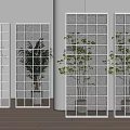 Decorative Modern Glass Partition Panels With Various Interior Design Patterns 3d model