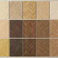 Various Wooden Flooring Samples With Herringbone Patterns And Multiple Colors 3d model