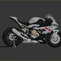 Sleek Silver BMW Motorcycle With Black Accents Red Stripes And Sporty Design