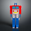 Optimus Prime Classic Toy Figure In Red Blue White With Chest Windows And Helmet Details