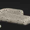 Poliform Modern Chaise Lounge With White And Black Marble Pattern Design