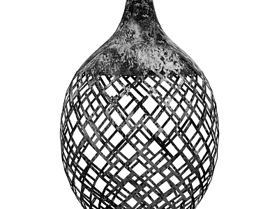 Black Woven Grid Design Vase For Decorative Flowers And Home Decor 3d model