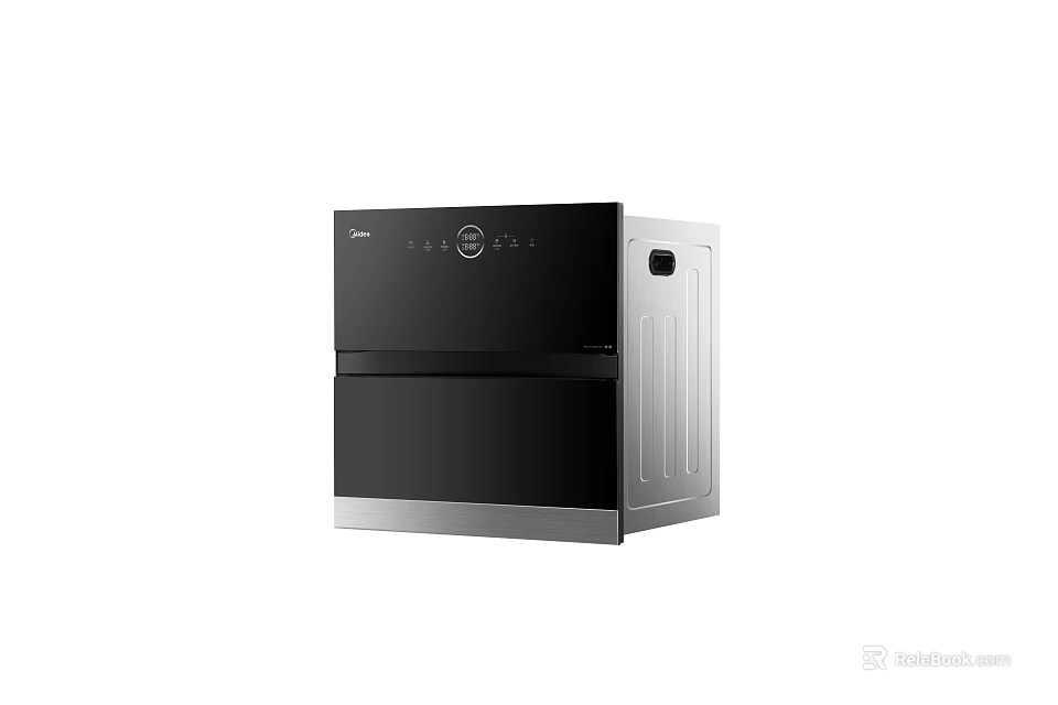 Haier Black And Silver Kitchen Disinfector With Two Drawer Design And Control Panel 3d model 