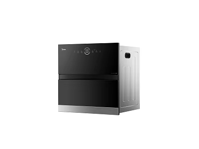 Haier Black And Silver Kitchen Disinfector With Two Drawer Design And Control Panel 3d model