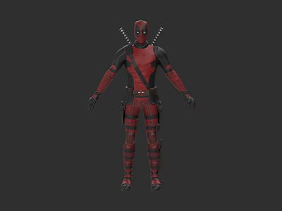 Marvel Deadpool Avengers movie character 3d model