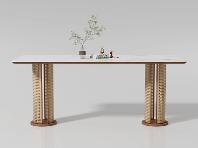 Modern Middle style long dining table 3d model