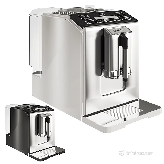 Stainless Steel Modern Automatic Coffee Maker Kitchen Appliance With Brewing Function 3d model 