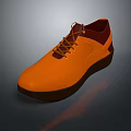 Orange Casual Canvas Shoes With Brown Laces And Brown Sole For Modern Everyday Wear