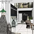 Elegant Bridal Shop Interior With Wedding Dresses On Mannequins Bird Cages And Chairs