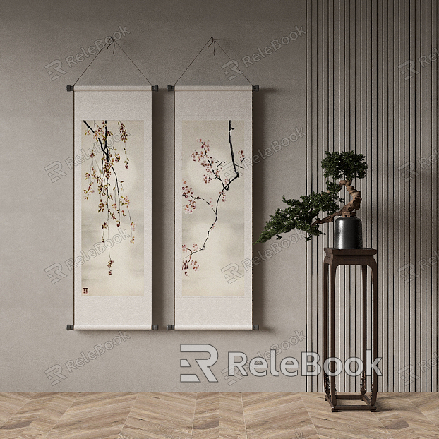 New Chinese Plant Painting Decorative Painting model