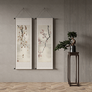 New Chinese Plant Painting Decorative Painting 3d model