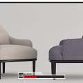 Modern Upholstered Single Sofa In Various Colors With Black Legs And Armrests