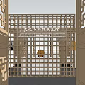 Traditional Chinese Museum Building With Wooden Structure Tiled Roof And Carved Windows