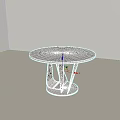 Modern Side Table With Unique Geometric Base And Sleek Metal Frame Design 3d model