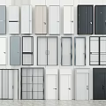 Stylish Swing Doors with Various Styles Colors Glass Inserts and Panel Designs 3d model