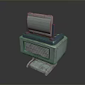 Vintage Desktop Computer Classic Model With Retro Design Monitor And Ventilation Grille