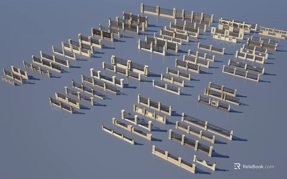 Building Exterior Walls 3D Models Featuring Diverse Structural Components And Designs 3d model