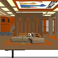 Stylish Warm Wooden Fashion Clothing Store Interior With Cozy Lounge Space And Attractive Brand Posters