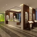 Traditional Chinese Hall Interior Design With Ink Painting Ceiling Calligraphy Artwork And Marble Floor