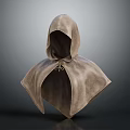 Brown Medieval Style Hooded Cloak With Adjustable Tie Adult Cosplay Costume