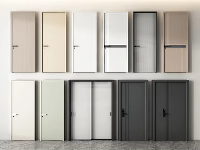 Modern room door security door bedroom door kitchen door single door sliding door bathroom door Changhong glass door composite door 3d model