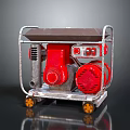 Red Portable Generator With Metal Frame And Rolling Wheels For Industrial Use