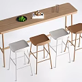 Modern Bar Table and Chair Dining Table and Chair Bar Stool 3d model