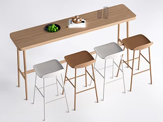 Modern Bar Table and Chair Dining Table and Chair Bar Stool 3d model