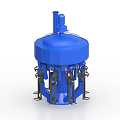 Heavy Duty Blue Circular Industrial Equipment With Mechanical Arms And Vertical Pipe