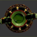 Traditional Decorative Vase With Intricate Dragon Handles And Colorful Ornate Patterns