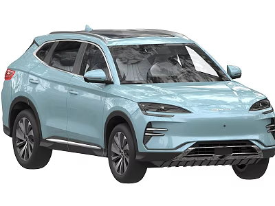 Light Blue Modern SUV With Sleek Exterior Design And Alloy Wheels 3d model