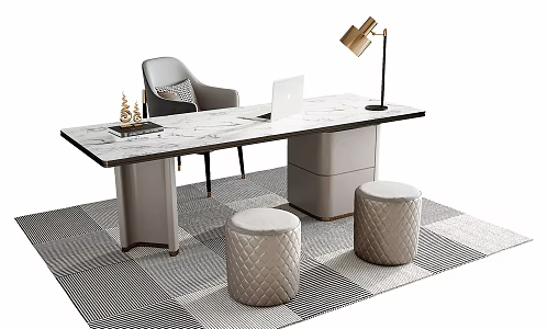 Modern desk chair desk chair combination 3d model