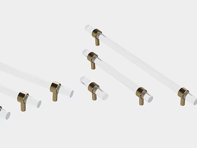 Glass Tube Fixtures For Modern Shower Sauna With Brass Fittings 3d model