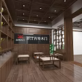 Wooden Door Showroom With Wooden Shelves And Displayed Door Products