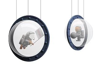 Modern Chandelier Astronaut Jewelry 3d model