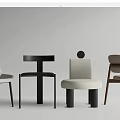 Stylish Modern Dining Chairs With Various Designs And Minimalist Styles 3d model