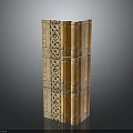 Wooden Carved Column With Intricate Patterns And Natural Texture Design