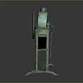 Green Industrial Equipment With Red Spinning Wheel Metal Stand And Frame Structure