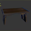 Rustic Solid Wood Table With Natural Grain And Sturdy Carved Legs