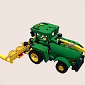 Green Lego Farm Utility Vehicle With Yellow Harvesting Blades And Wheels