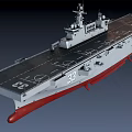 Aircraft Carrier With Gray Hull Flight Deck Number 33 39 Red Bottom And Superstructure 3d model