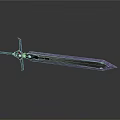 Purple Decorative Sword With Cross Shaped Hilt And Long Sharp Blade