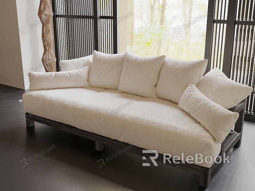 Middle style sofa double sofa model