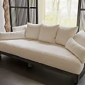 Middle style sofa double sofa 3d model